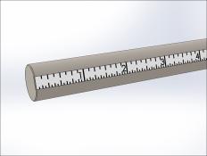 Rod w/Scale (in), Stainless Steel, 1/2 Diameter