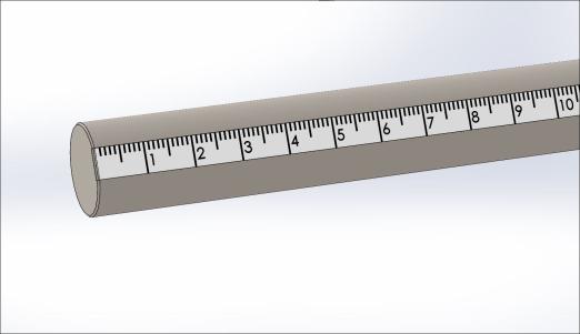 Rod w/Scale (mm), Stainless Steel, 1/2 Diameter