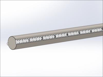 Rod w/Scale (in) & Key, 180 degree, Stainless Steel, 1/2