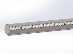 Rod w/Scale (in) & Key, 270 degree, Stainless Steel, 1/2 Diameter