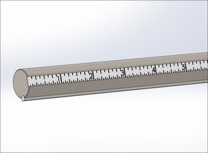Rod w/Scale (in) & Key, 270 degree, Stainless Steel, 1/2