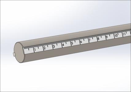 Rod w/Scale (mm) & Key, 180 degrees, Stainless Steel, 1/2