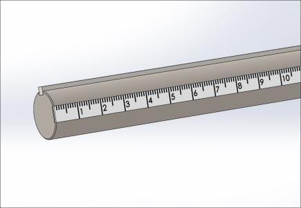 Rod w/Scale (mm) & Key, 90 degrees, Stainless Steel, 1/2 Diameter