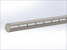 Rod w/Scale (in) & Key, 180 degree, Stainless Steel,  3/4 Diameter