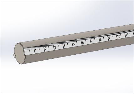 Rod with Scale & Key, Stainless Steel, 3/4 Diameter, 180 degrees, mm Length