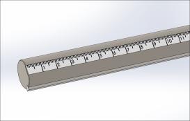 Rod with Scale & Key, Stainless Steel, 3/4 Diameter, 270 degrees, mm Length